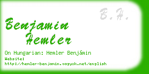 benjamin hemler business card